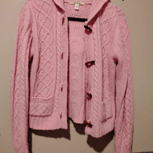 Free People Pink Cable Knit Cardigan - Picture 6 of 7